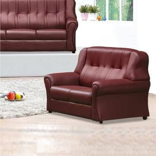 【AS】安福暗紅透氣皮沙發(2人)