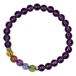 【A1寶石】五行開運-彩晶紫水晶手鍊-招財守財首選(含開光加持)