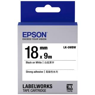 【EPSON】標籤機色帶 白底黑字/18mm(LK-5WBW)