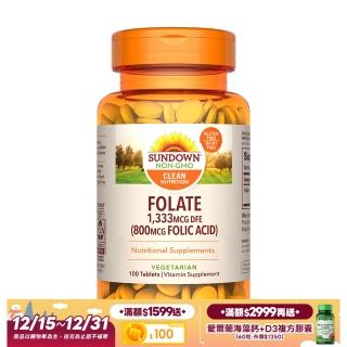 【美國Sundown日落恩賜】高單位葉酸800mcg錠(100錠/瓶)