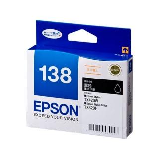 【EPSON】No.138 黑色墨水匣 / 高印量L(T138150)