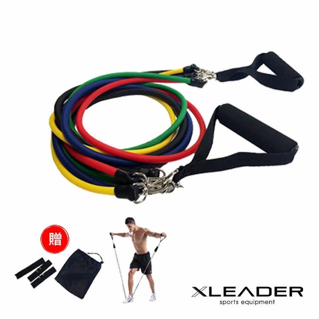 【Leader X】可拆卸高彈力彩虹訓練拉力繩momo購物專線 彈力繩