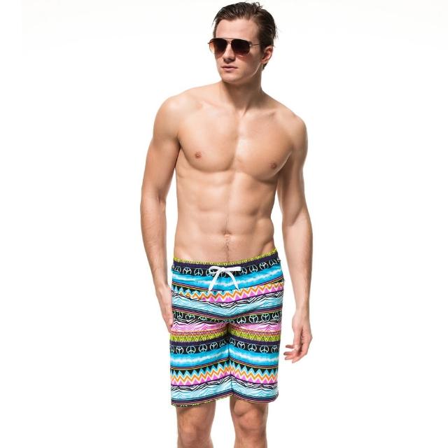 【私心大推】MOMO購物網【SARBIS】海灘泳褲(附泳帽B55607)效果momo tv購物台