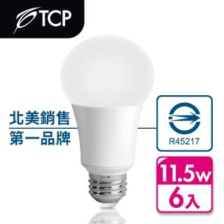 【美國TCP】11.5W LED 廣角型節能省電燈泡(6入-快)