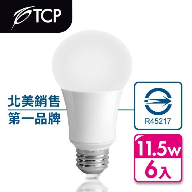 momo購物客服【美國TCP】11.5W LED 廣角型節能省電燈泡(6入-快)