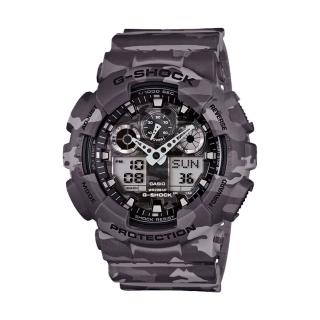 【CASIO 卡西歐 G-SHOCK 系列】迷彩超人氣指針數位雙顯錶(GA-100CM)