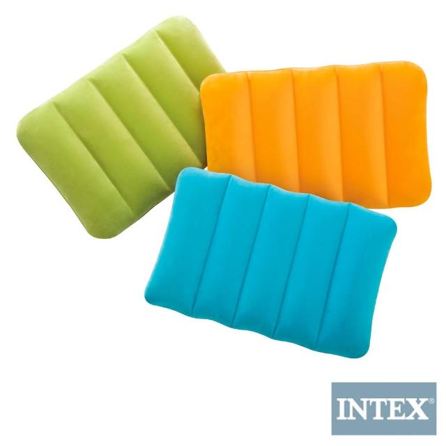 【INTEX】彩色充氣富邦購物台枕(3色隨機出貨)