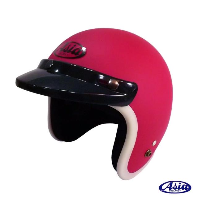 【momo購物网ASIA】A706 精裝素色寬條安全帽(平桃紅/白)