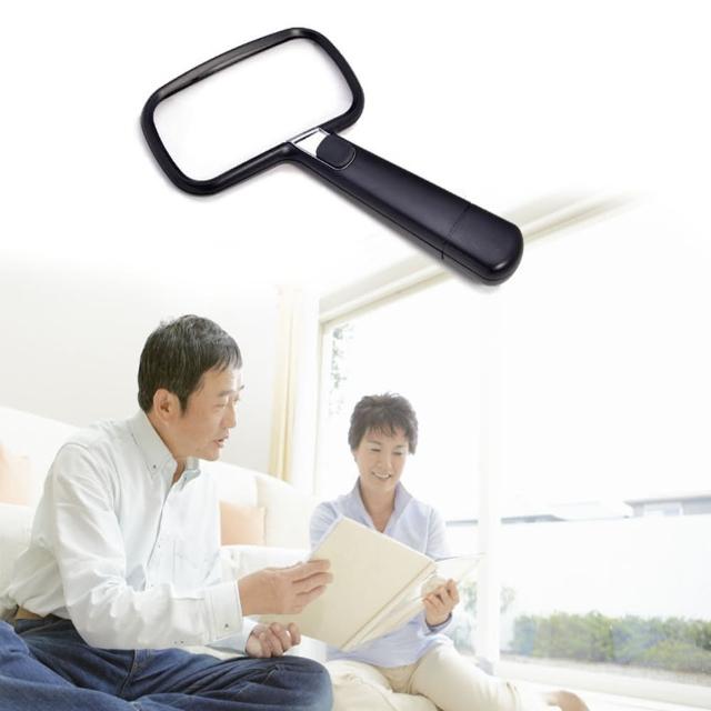【樂齡網】Lelan 手持momo折價眷式附LED燈放大鏡