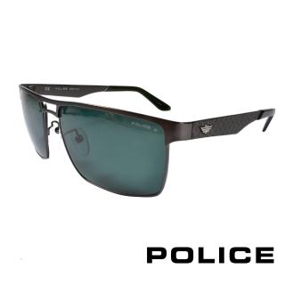 【POLICE】義大利警察都會款個性型男眼鏡-金屬框(銀黑 POS8873-H68P)