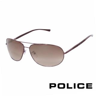 【POLICE】都會復古飛行員太陽眼鏡(古銅色 POS8691-K01X)