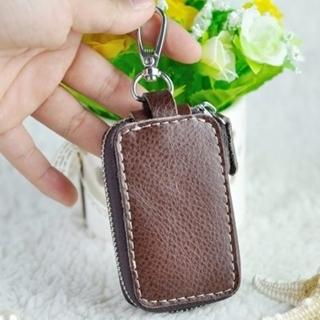 【米蘭精品】真皮鑰匙包男女配件(汽機車掛腰實用荔枝紋10色71b24)