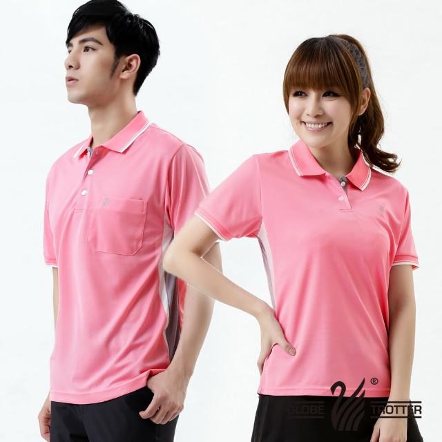 【遊遍天下】台灣製情人款顯瘦抗UV吸濕排汗機能POLO衫 粉紅(Mmomo旅遊購物-3L)