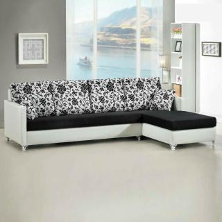 【BODEN】愛莉珠光皮L型沙發-左右型(送抱枕)