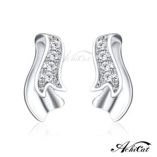 【AchiCat】925純銀耳環 優雅緞帶 純銀耳針 GS6017