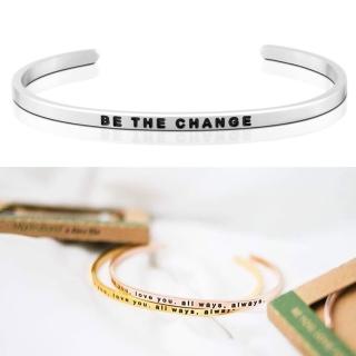 【MANTRABAND】美國悄悄話手環 BE THE CHANGE 成為更好的自己 銀色(悄悄話手環)