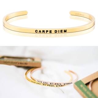 【MANTRABAND】美國悄悄話手環 Carpe Diem 把握當下 金色(悄悄話手環)