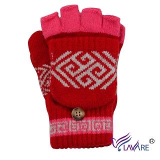 【LAVARE】半指戴帽手套 青花瓷紋紅