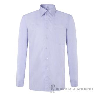 【ROBERTA諾貝達】台灣製 嚴選穿搭 簡約條紋長袖襯衫(淺紫)