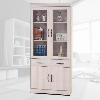 【樂和居】海蘭白栓木2.6尺中抽書櫃