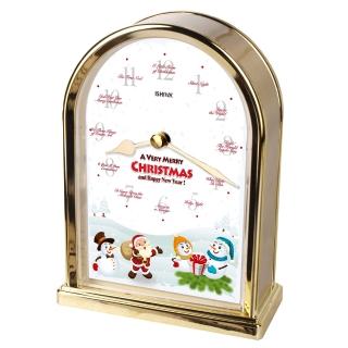 【鐘情坊 JUSTIME】CL-TCXM-GFT-G可愛活潑的雪人(金色座鐘)