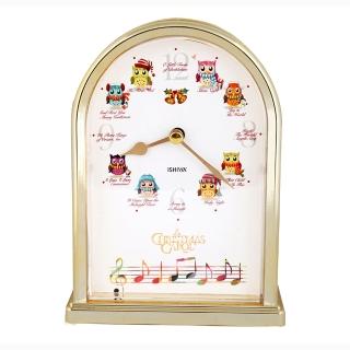 【鐘情坊 JUSTIME】紅色座鐘-可愛的貓頭鷹(紅色座鐘)