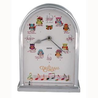 【鐘情坊 JUSTIME】銀色座鐘-可愛的貓頭鷹(銀色座鐘 CL-TCXM-OWL-N)