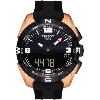 【TISSOT】天梭 T-TOUCH 鈦金屬太陽能觸控腕錶 NBA 特別版腕錶-45mm(T0914204720700)