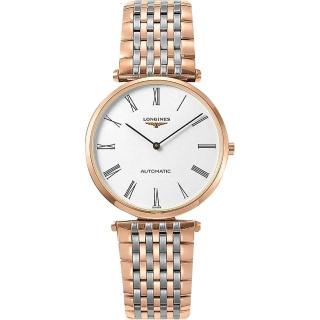 【LONGINES】浪琴 La Grande 嘉嵐系列機械錶-白x雙色版/36mm(L49081917)