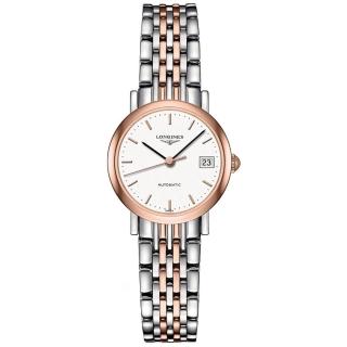 【LONGINES】浪琴 Elegant 優雅系列機械女錶-銀x雙色/25.5mm(L43095127)