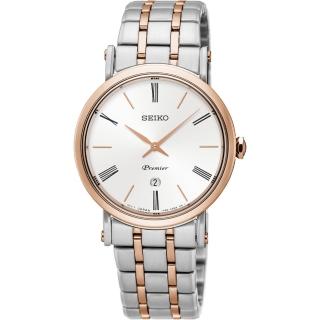 【SEIKO】精工 Premier 系列超薄石英女錶-銀x雙色/30mm(7N89-0AY0GSXB430J1)