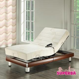 【瑞士Superba】Titlis線控電動床-涼感親膚記憶膠/櫻桃木色-單人3.5尺