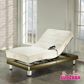 【瑞士Superba】Titlis線控電動床-涼感親膚記憶膠/鐵杉木色-單人3.5尺