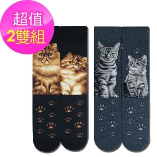 【JHJ DESIGN】喵星人系列 - 金吉拉/美國短毛貓中統襪-2雙(加拿大品牌 MIT)