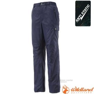 【荒野 WildLand】男款 鬆緊帶輕量保暖長褲.休閒長褲.防風褲.工作褲(0A12336 深藍)