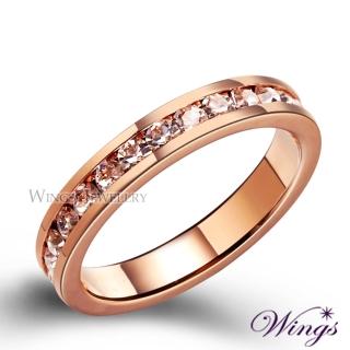 【WINGS】玫瑰銀河 亮眼時尚設計經典線戒款式(可做尾戒 對戒)