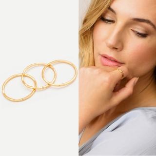 【GORJANA】G RING 金色三環戒 經典款 細版 線戒 可分開配戴(三環戒 細版線戒)