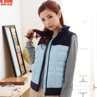 【JORDON 橋登】極暖女款配色造型刷毛羽絨背心(0617)