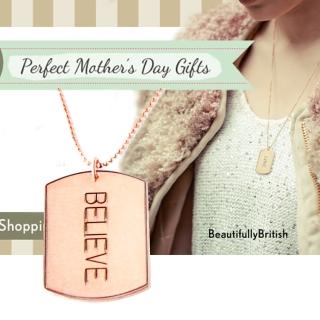 【Anna Lou Of London】倫敦品牌 優雅方牌字墜 玫瑰金項鍊 BELIEVE(玫瑰金項鍊 BELIEVE)