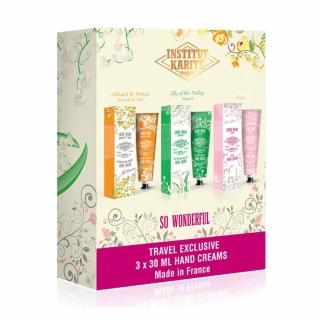 【Institut Karite Paris】巴黎乳油木護手霜 華麗旅行限定組(愛戀玫瑰30ml+蜂蜜杏仁30ml+鈴蘭百合30ml)