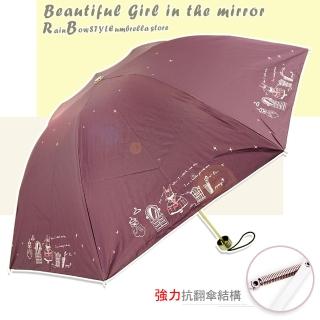 【Rainbow】美夢成真-手開折疊式_防風反向傘(葡紫)