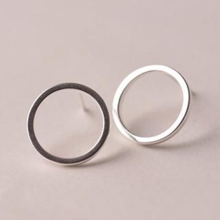 【米蘭精品】耳環流行銀飾品耳針式耳飾(簡約百搭小圓圈情人節生日禮物首選73ag53)