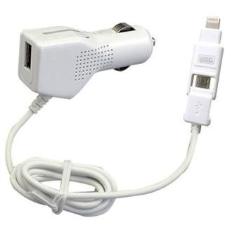 【日本YAC】Lightning-MicroUSB轉換_附USB充電器 TP-194(汽車|Apple蘋果)