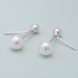 【米蘭精品】耳環流行銀飾品珍珠耳飾(時尚氣質精選情人節生日禮物首選73ag286)