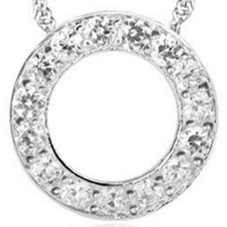 【米蘭精品】鑲鑽項鍊銀飾品(圓型精緻唯美流行百搭母親節生日情人節禮物73y43)