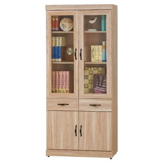 【BODEN】彼得2.6尺四門二抽書櫃