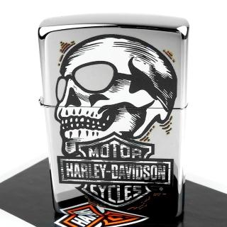 【ZIPPO】美系-哈雷-Harley-Davidson-Skull骷髏圖案設計打火機