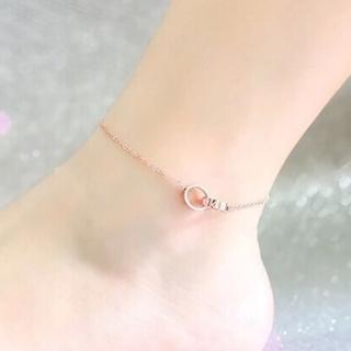 【米蘭精品】玫瑰金腳鍊流行飾品(精緻雙環時尚母親節生日情人節禮物2款71ak44)