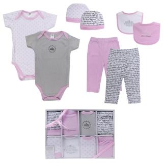 【美國 luvable friends】嬰幼兒包屁衣與長褲8入禮盒組_公主(LF58126)