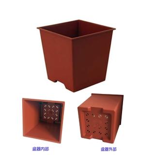 【005-D111-RE】四方型栽培盆4吋-磚紅色(厚)